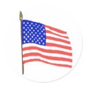 Old Glory Round Sticker