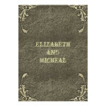 Old Gold Embossed Look Wedding Invitation