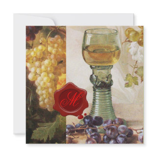 Old Grape Vineyard Wine Tasting Party Red Wax Seal Personalized Announcements