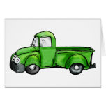 Old Green Pickup Truck cards