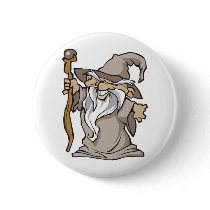 old grey wizard sorcerer buttons