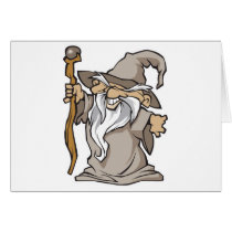 old grey wizard sorcerer card