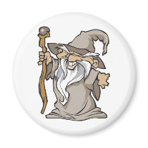 old grey wizard sorcerer fridge magnet