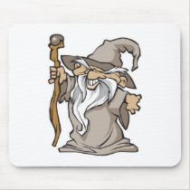 old grey wizard sorcerer mouse mat