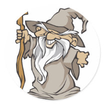 old grey wizard sorcerer sticker