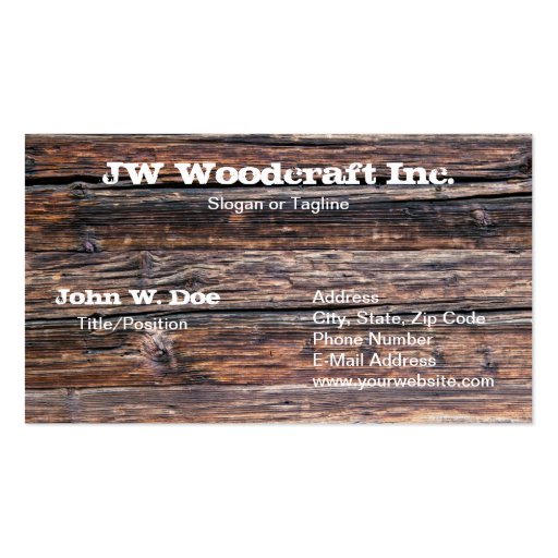 Old Grunge Wood Texture Business Card (front side)