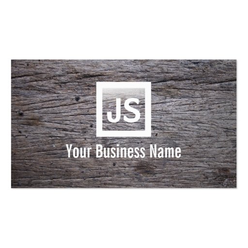 Old Grunge Wood Texture Modern Business Card (front side)