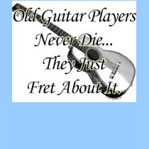 marching band t-shirt: Old Guiyar Players Never Die, They Just Fret About It