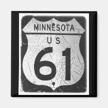 Old Highway 61 sign Fridge Magnet