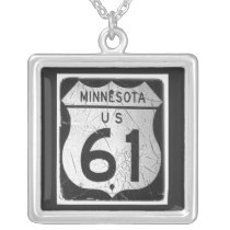 Old Highway 61 Sign necklaces
