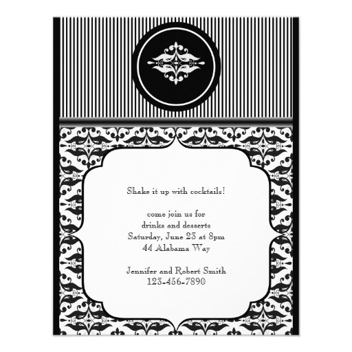 Old Hollywood Damask Party Invitation