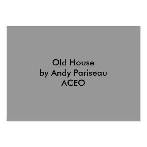 Old House ~ ATC Business Card Template (back side)