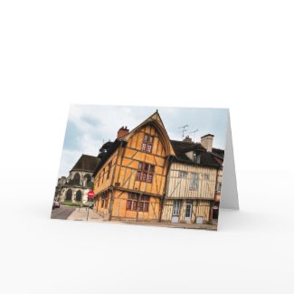 Old House in Troyes France Greeting Card card