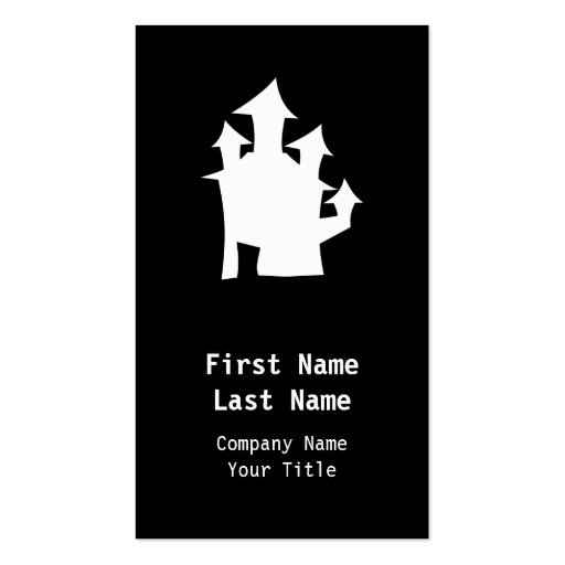 Old House, in White. Business Card Templates (front side)