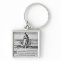 Old Indian Man in his Winter Garment Keychain