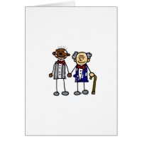 Old Interracial Gay Couple Greeting Card