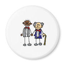 Old Interracial Gay Couple Refrigerator Magnets
