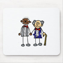 Old Interracial Gay Couple mousepads