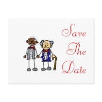 Old Interracial Gay Couple Postcard