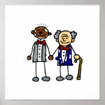 Old Interracial Gay Couple Print