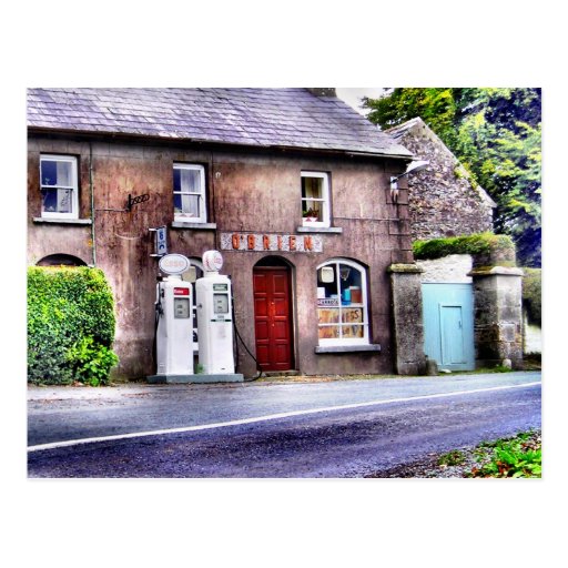 Old Irish Petrol Station Postcard Zazzle