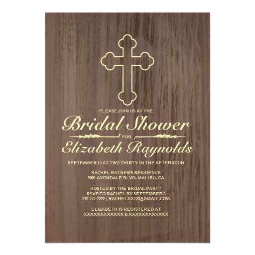 Old Iron Cross Bridal Shower Invitations