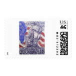 old ironsides woodcut print postage