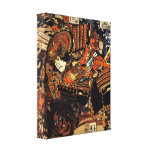 Old Japanese Painting of Samurai Fighting c.1800s Canvas Prints