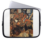 Old Japanese Painting of Samurai Fighting c.1800s Laptop Computer Sleeve
