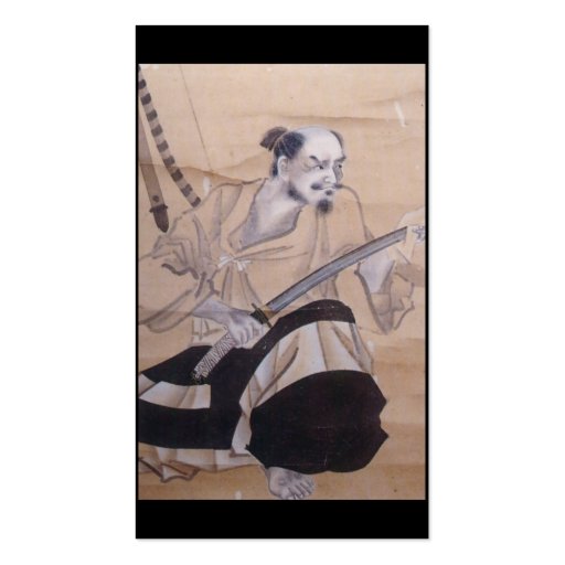 Old Japanese Samurai Painting Business Card Templates