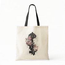 Old Key and Roses Canvas Bags