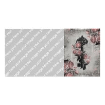 Old Key and Roses Custom Photo Card
