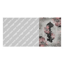 Old Key and Roses Custom Photo Card