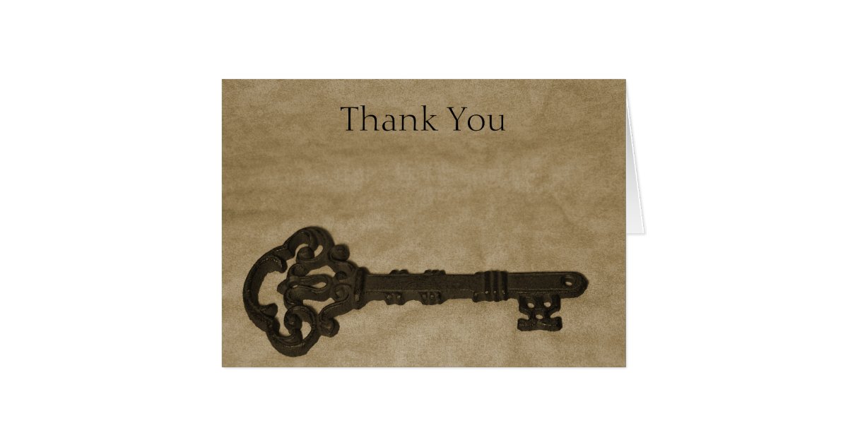 Old Key Wedding Thank You Cards Zazzle