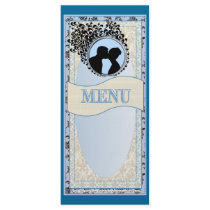 Old Lace Delft Wedding Menu Customized Rack Card
