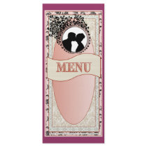 Old Lace Mauve Wedding Menu Full Color Rack Card