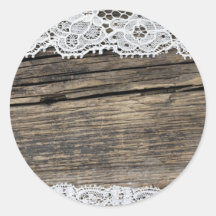 old lace on the wooden background stickers