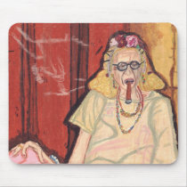 old lady and cigar mousepads
