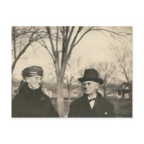 old lady and old man postcards