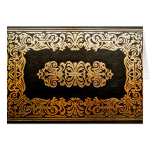 Old Leather Book Cover Greeting Card