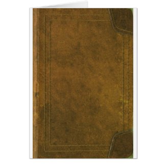 old leather book cover greeting cards