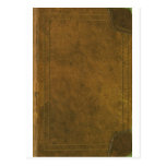 old leather book cover post cards