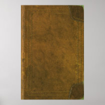 old leather book cover poster