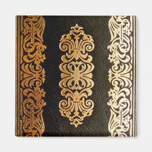 Old Leather Book Cover Refrigerator Magnets
