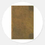 old leather book cover round stickers