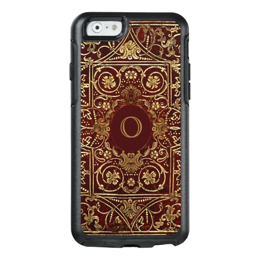 Old Leather Gilded Book Cover Monogram OtterBox iPhone 6/6s Case | Zazzle