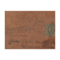 Old Leather Postcard Back by angelandspot Old Leather Postcard Back