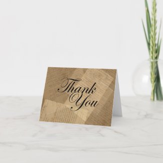 Old Letters Thank You Card card