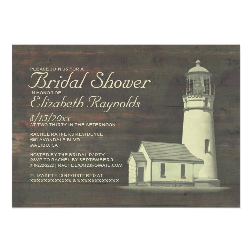 Old Lighthouse Bridal Shower Invitations