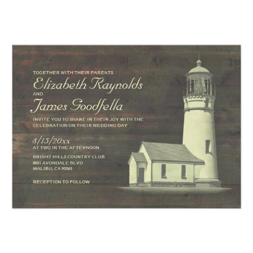 Old Lighthouse Wedding Invitations